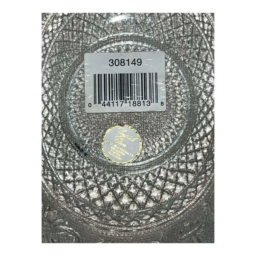 Crystal Clear Industries Pressed Clear Glass Oval Decorative Basket w/ Handle